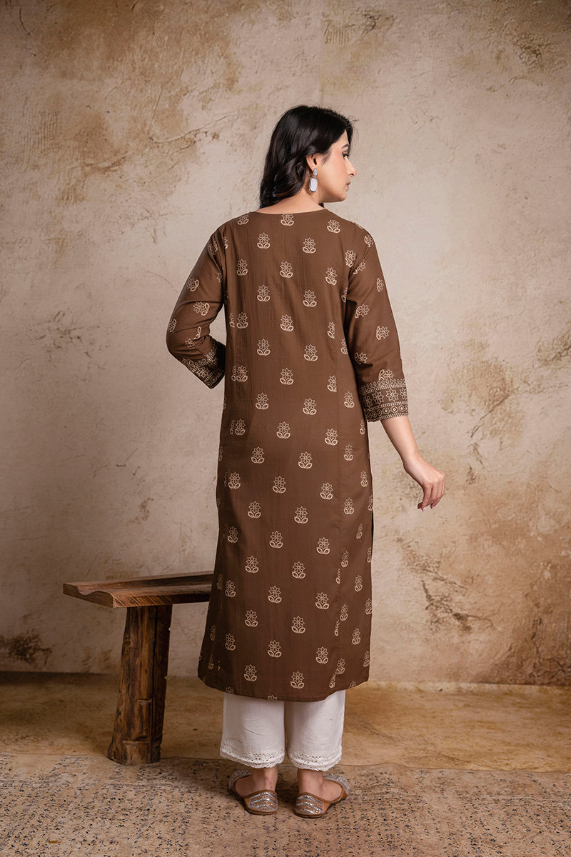 “Amber” The soft brown long kurti