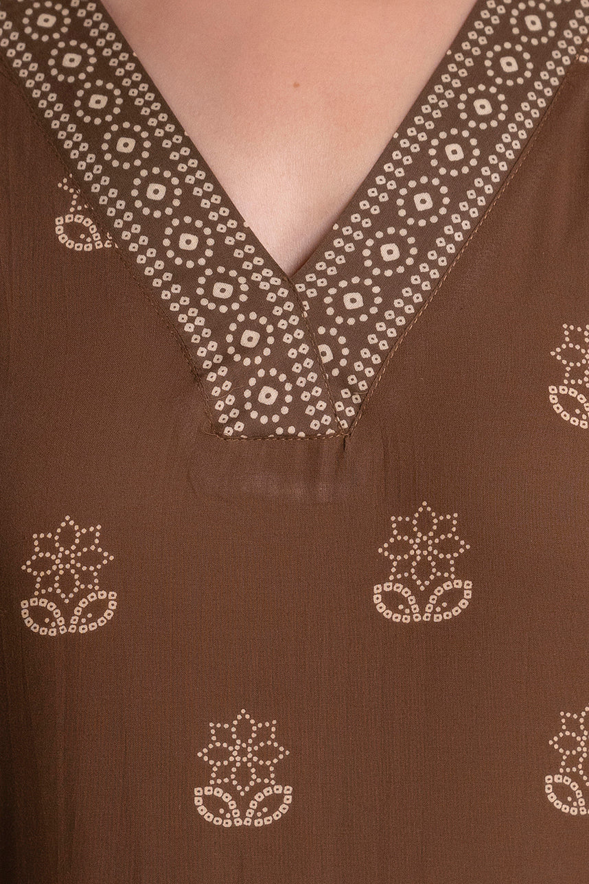 “Amber” The soft brown long kurti