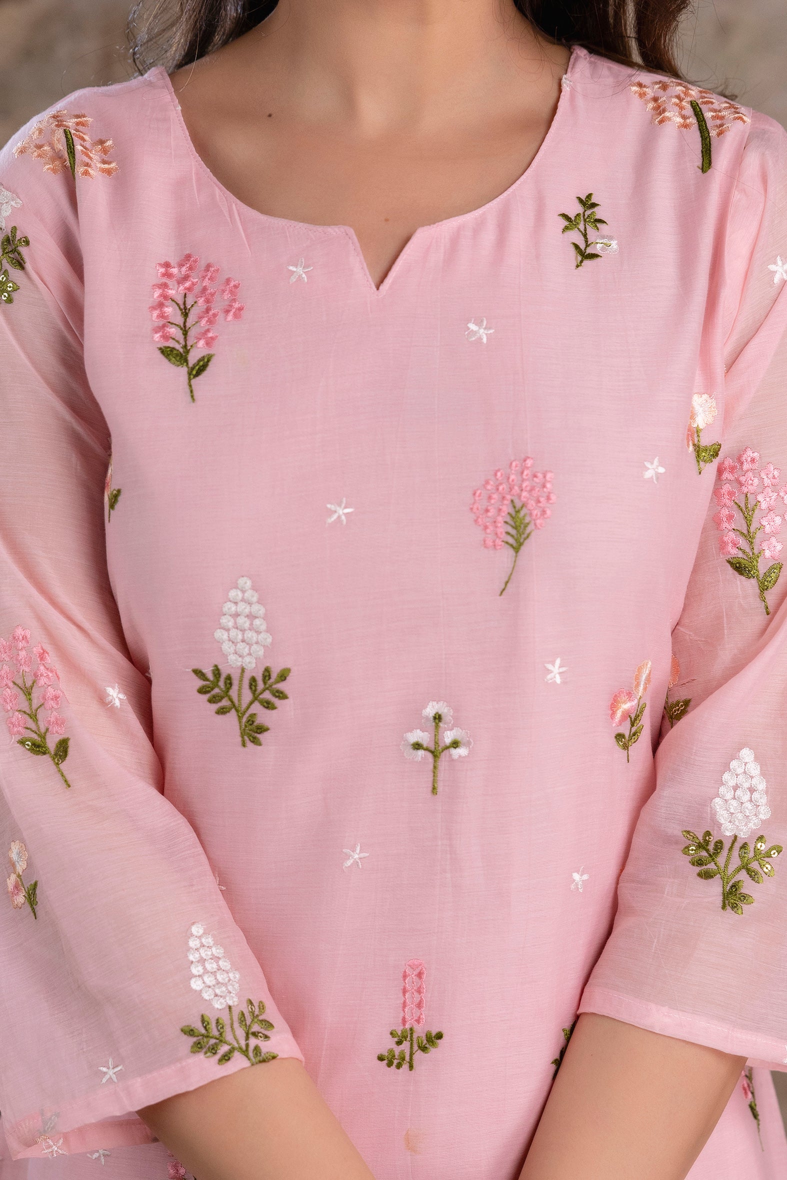 “Gulabi” Serene Blossom Cotton Suit Set