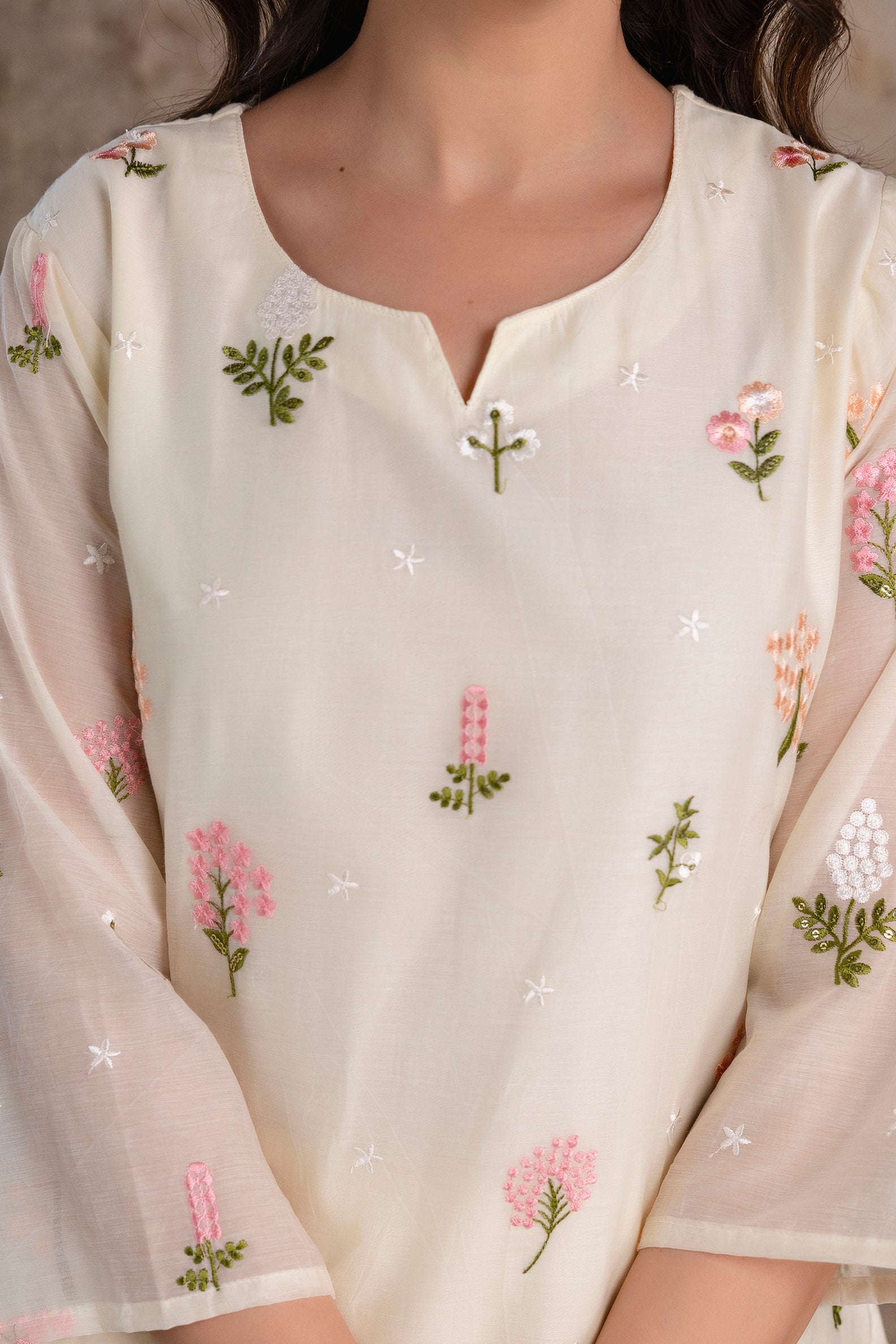 “Saanjh” Serene Blossom Cotton Suit Set