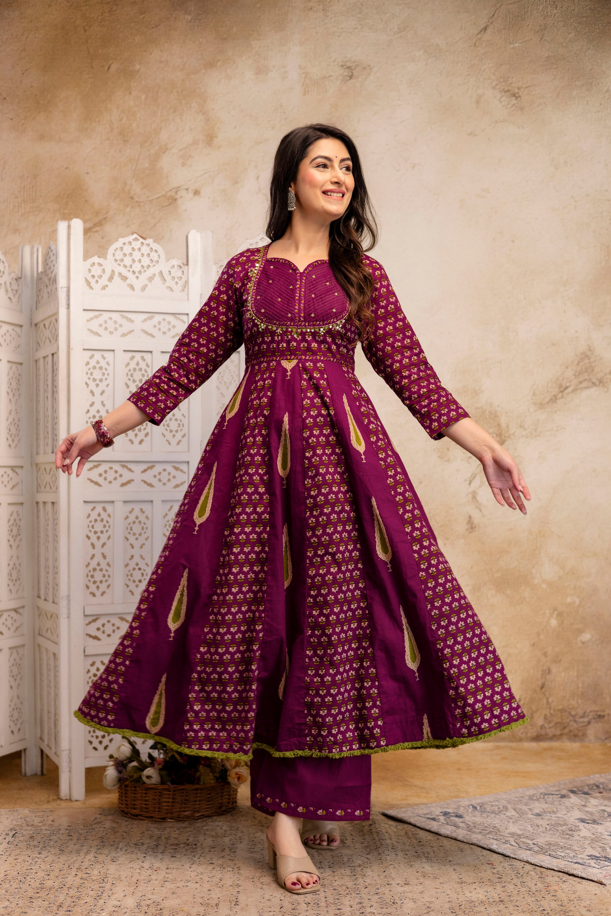 Nehal” 3 Piece Anarkali Suit Set
