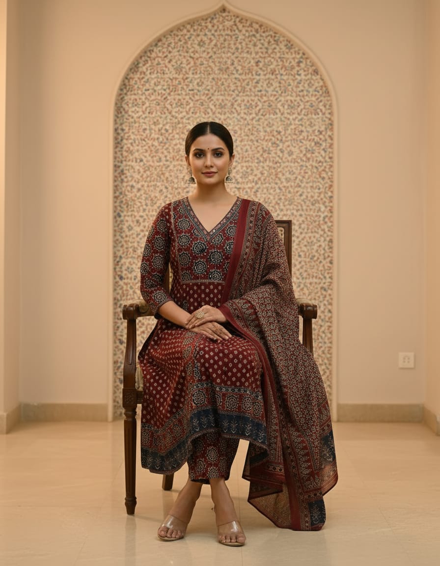 Meherza” 3 Piece Anarkali Suit Set